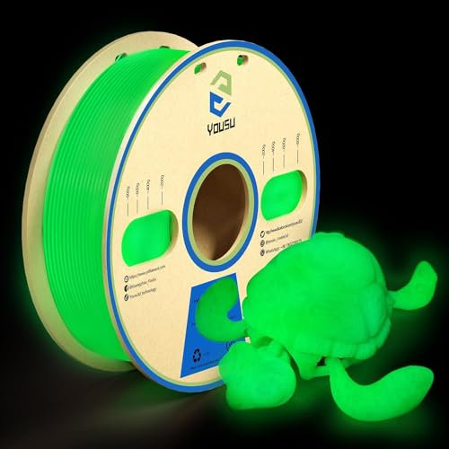 YOUSU Glow in the Dark PLA Filament 1.75mm,leuchtet im Dunkeln,Maßgenauigkeit 99% Wahrscheinlichkeit +/- 0,03 mm,3D Printer Filament for 3D Printers 1 kg (2.2 lbs),Green Color