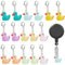 WEBEEDY 16 Stück 8 Farben Abzeichenhalter Schmuck Selber Machen Set DIY Handwerk Mini-Enten-Ausweishalter-Charms, Die Im Dunkeln Leuchten, Für Ausweis, Namensschild, Ausweishalter
