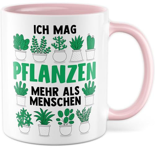 Tasse Plantes Cadeau J'aime les plantes plus que les gens, tasse à café jardinier plante en pot, amateur de fleurs, idée cadeau environnementale décoration de bureau drôle jardin tasse à café