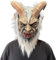 WBTY Krampus-Maske, Gruselige Halloween-Horror-Teufel-Latex-Maske, Cosplay, Party, Kostüm, Requisiten, Einheitsgröße (Schwarz)