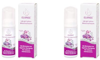ELANEE 3, 8 pH Intim-Waschschaum mit Milchsäure zur täglichen Reinigung des äußeren Intim-Bereichs, 50 ml (405-00) (Packung mit 2)