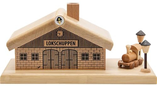 Erzgebirge Palast Spielwarenmacher Günther Räucherhaus Lokschuppen - 7,5 cm