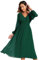 Ever-Pretty Wedding Guest Dresses for Women Long Sleeve V Neck Evening Dress Dark Green 20