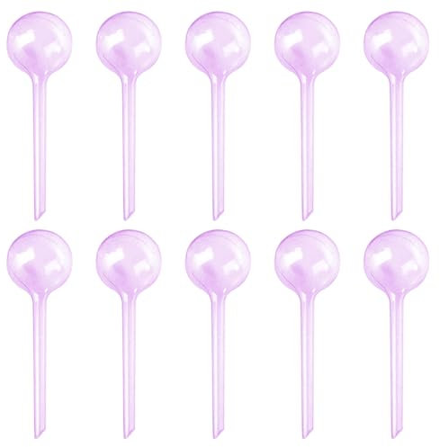 10 Piezas Bolas de Riego por Goteo para Plantas, Sistema de Riego Automático para Plantas, Apto para Regar Macetas en Interiores al Aire Libre, Dispensador de Agua Autorriego para Vacaciones (Púrpura)