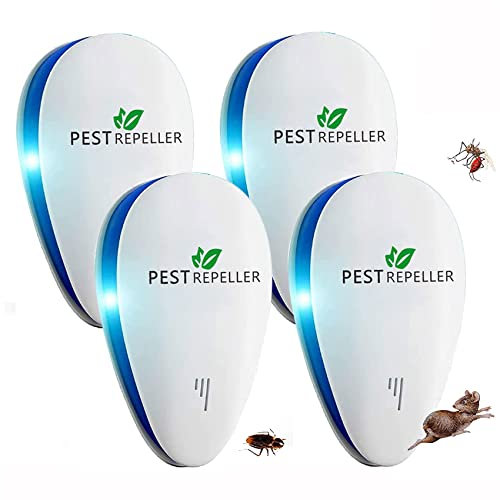 Repelente ultrasónico,Repelente ultrasónico de Mosquitos y Control electrónico, Anti Ratones, Moscas, cucarachas, arañas, Hormigas, inofensivo para Mascotas y Humanos