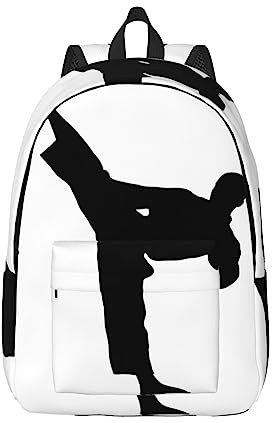 GaxfjRu Taekwondo, zaino versatile per libri e computer portatile, per uomini, design adatto ai viaggi con ampio spazio di archiviazione, confezione da borsa, Nero , S