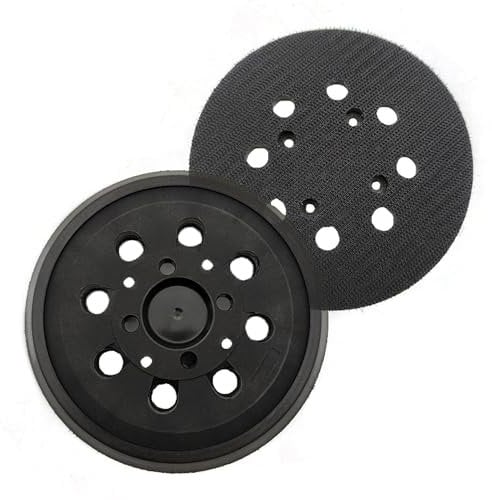 GIONAR Plateau de ponçage 125 mm avec 8 trous et 4 yeux, plaque de ponçage en polyuréthane, accessoire pour ponceuse excentrique Bosch PEX 300/400 AE Poweka, dans la menuiserie, le garage ou les