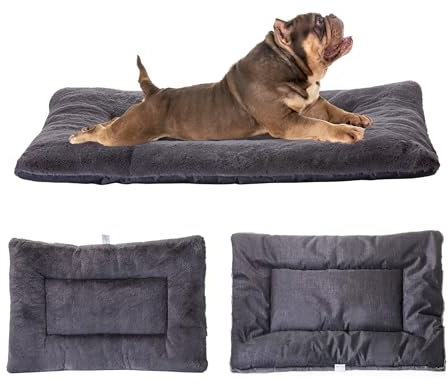 Petschat Waschbar Hundematte, Hundebett Mittelgroße Hunde 76 x 51 cm, Doppelseitige Hundekissen Katzenbett, Superweiche Hundedecke mit wasserabweisender Unterseite für Innen und Outdoor