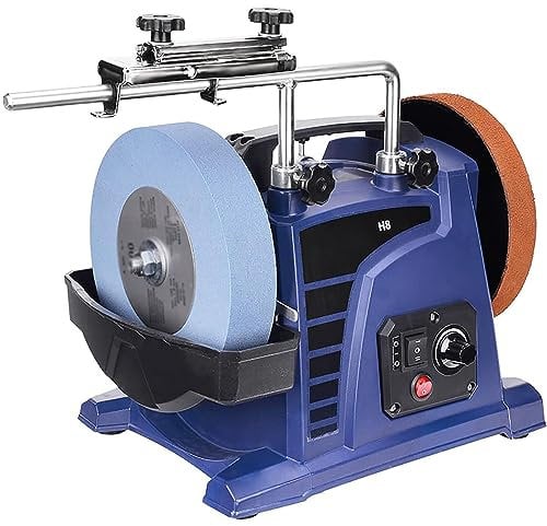 Wet Electric Knife Sharpener - Water-Cooled Knife Sharpening System with Adjustable Water Tank for Chisels and Planer Blades Grinding