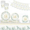 70P Sage Eucalyptus 18th Birthday Tableware Set with Happy Birthday Banner, Paper Cups, Napkins, Plates and Table Cloth - Green Gold Dinnerware Kit