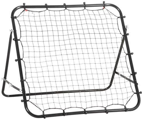HOMCOM Rebounder Net Practise Kickback Target Goal with 5 Angles, for Teens, Adults, Softball, Football Training, Black