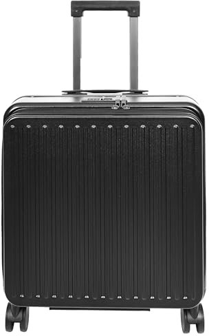 A1 FASHION GOODS Pilot Case Sacoche rigide pour ordinateur portable 4 roues Taille cabine Business Travel Bagage Scoot, Noir , L, Pilot Case Grande mallette de cabine
