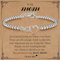 Milacolato Bracelet Infini Perles pour Femmes Bracelet Argent 925,Or Rose Réglable,Cœur,Bijoux pour Femme 3MM/4MM