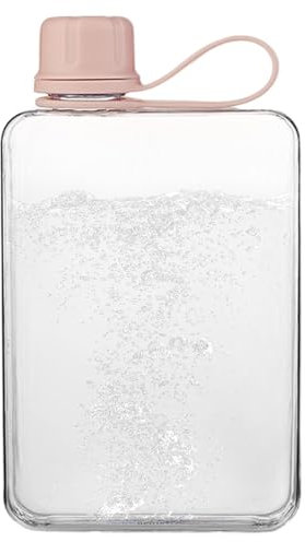 Bottiglia trasparente, bottiglia d'acqua piatta, bottiglia d'acqua quadrata, bottiglia d'acqua trasparente | Bottiglia d'acqua sportiva portatile da 500 ml con tazza piatta per bevande estive