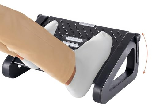 Komfortable Schreibtisch Fußstütze, 6 Höhen Verstellbar Massage Funktion, Footrest für unter dem Schreibtisch bei der Arbeit oder beim Spielen ultimativen Bürokomfort