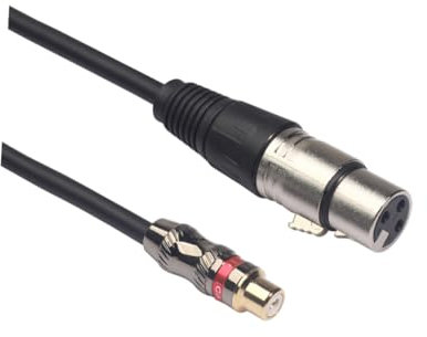 VICASKY 0.3m Cavo Audio Femmina Xlr Femmina Adattatore Professionale Per Amplificatori e Microfoni Trasmissione Di Alta Qualità Per Musicisti e Performance Live Colore Nero