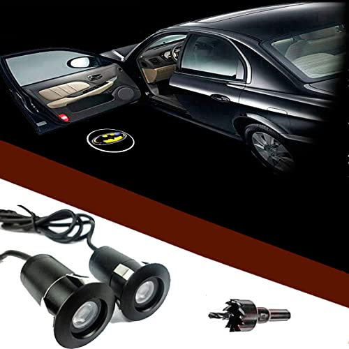 FOLGEMIR Pack de 2 lumières projecteur de porte, LED Bienvenue voiture, LED car Logo, Lumière Lampe universel pour véhicule de 12 V (Logo 105 - Batman)