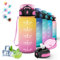 Borraccia, 500ml Borraccia Bambini, Borraccia Motivazionale con Cannuccia, Borraccia Scuola con Scala Temporale, Facile da Pulire, Borraccia Sportiva Senza Perdite, per Viaggio, Campeggio, Giallo-Rosa