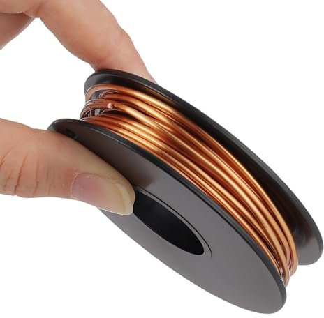 KWOKWEI Kupferdraht, 1 mm x 20M Kupferlackdraht, 99,9% Reiner Kupferdrahtspule T2 Magnetdraht für Elektrotechnik, Handwerk, Schweißen and DIY