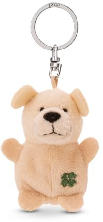 NICI Schlüsselanhänger Hund beige mit Kleeblatt 5cm