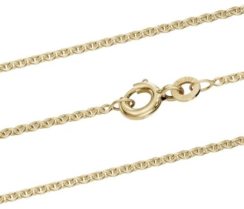 Goldkette Ankerkette 1,5 mm 333-585 - 750 Gold oder Silber vergoldet, Länge:38 cm, Material:925 Sterlingsilber vergoldet