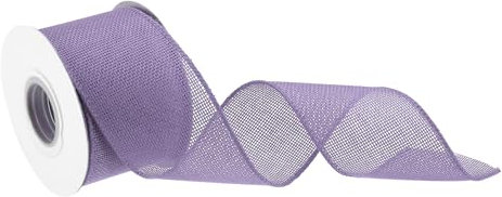 sourcing map Burlap Ribbon Fabric Wired Edge Ribbons Light Purple 2 Inch x 10 Yard Wired Ribbon for Gift Wrapping, Bow, Wreath, Christmas Tree, Flower Bouquet,with Roller