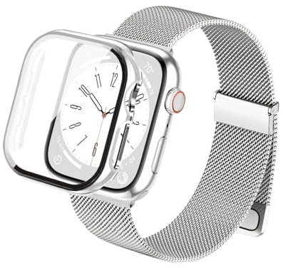 SimpleThings Compatible avec les bracelets Milanais Apple Watch série 10 à 40, étui et boucle magnétique en métal