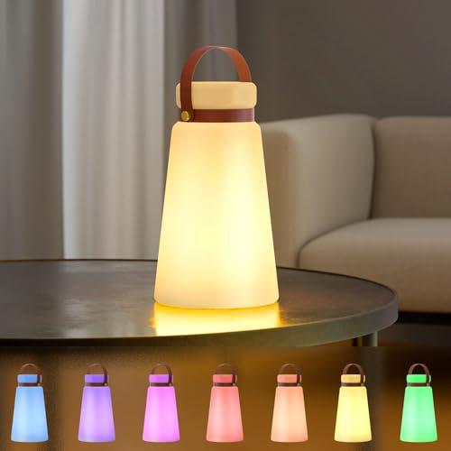 Lampe d'extérieur LED avec télécommande, lampe de table portable pour l'extérieur, avec 8 couleurs, rechargeable par USB, batterie étanche, pour jardin, extérieur, chambre à coucher, bar, camping
