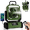 Odoland Portable Misting Fan with Light, 30000mAh Rechargeable Battery Cooling Camping Fan with 2 Spray Mister, USB Tent Fans with Hook for Outdoor, Hiking, Patio, Travel, Beach, Green