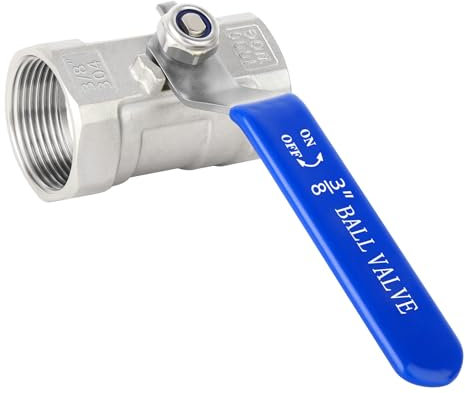 Kugelhahn, 3/8 Edelstahl Kugelhahn, Mini Kugelventil aus Edelstahl 304 mit Hebelgriff, Beidseitiger Muffenanschluss, mini Kugelventil Innengewinde, Absperrhahn, Absperrventil