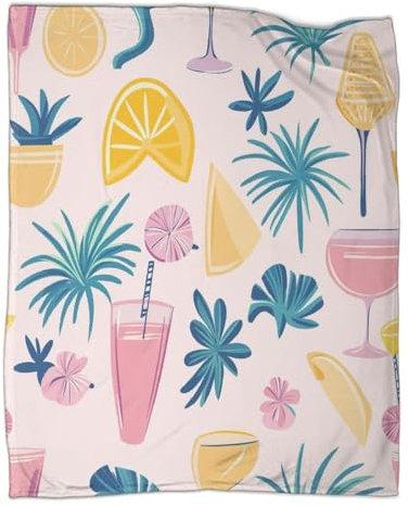 Tropischer Hintergrund in Cancún, Mexiko Decke Teenager Ozean-Pastell-Getränke Bedruckte Flauschig Weich Bequeme Warme Überwürfe Passend Für Schlafsofa 80x90inch(200x230cm)