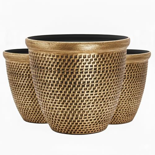 SG Traders Plant Pots Outdoor - Large Garden Planters & Flower Pots for Patio and Balcony - Durable Frost Resistant Lightweight Outdoor Planters with Drainage Holes, Each Pack of 1 (30, 36 and 40cm)