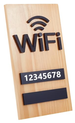 AHANDMAKER Letrero WiFi de madera maciza para invitados, letrero de contraseña natural para pared, decoración de habitación de invitados, hogar, negocios, bar, inauguración de la casa, decoración de