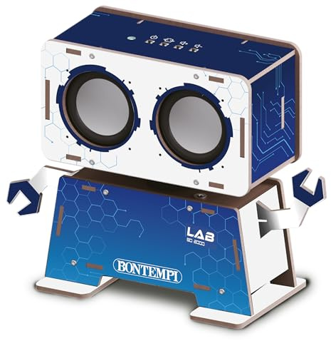 BONTEMPI - Kit di Montaggio Cassa, Movimento Robotico Testa 30 Gradi | con Unità di Controllo Elettronica, Altoparlanti, Alimentazione 3 Batterie AAA 1,5V 200x156x84 mm