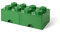 LEGO Brick with 8 Knobs and 2 Drawers GREEN - Storage Box for LEGO, Toys, Desk Drawers, and Office Supplies, Stackable Storage Box, Home Decoration