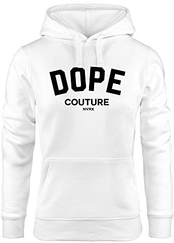 Neverless Hoodie Damen DOPE Couture Kapuzen-Pullover weiß L