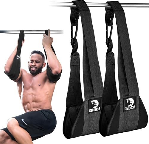 DMoose Bauchmuskelschlaufen Armschlaufen für Bauchtraining, Doppelte Riemen und Nähte, reißfestes Material, längere und dickere Trainingsschlaufen-Premium Beinheben Bauchmuskelschlaufen Für Sixpacks