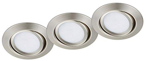 Trio Leuchten LED Einbauleuchten Rila 3er-Set 650310307, Metall Nickel matt, inkl. 3x x 5 Watt LED