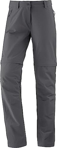 Schöffel Damen Pants Ascona Zip Off, leichte und komfortable Damen Hose mit optimaler Passform, flexible Outdoor Hose für Frauen, asphalt, 21