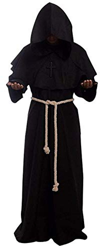 Gothden Golden service Priester Robe Mönch Mittelalterliche Kapuze Kapuzenmönch Renaissance Robe Kostüm