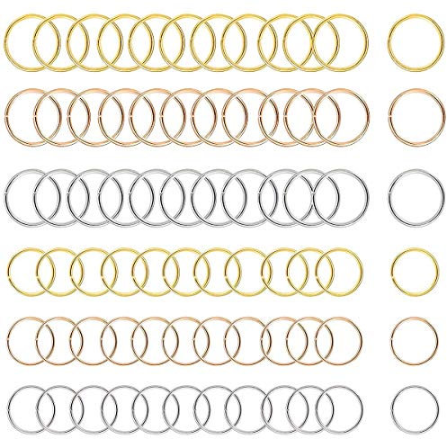 180 Stück Haarringe Zopf Ringe Braid Ringe Haarspitzen Haarschleifen Clips Haarspange Haarschmuck Hair Loops Clips Anhänger Ringe Set, 3 Farben und 2 Größen, Gold & Silber