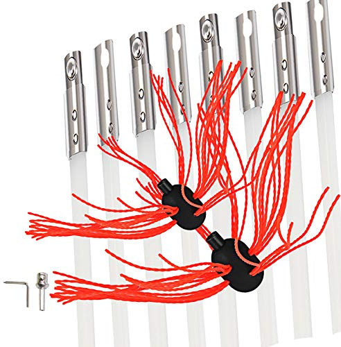 VEVOR - Cepillo de Chimenea de 8 Metros, Kit de reamontonado con Cabeza de Bross Extra de Nailon para Estufa de Pellet para Limpiar chimeneas de Metal o ladrillo