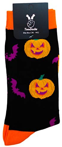 TwoSocks lustige Socken | Damen & Herren | witzige Halloween & Eichhörnchen Strümpfe als Geschenk | Baumwolle | Einheitsgröße
