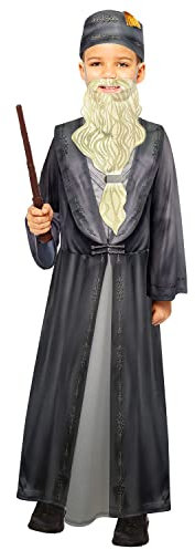 Amscan - Kinderkostüm Dumbledore aus Harry Potter, Umhang, Hut, Bart, Schulleiter Hogwarts, Zauberer, Magier