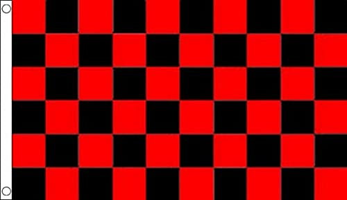 AZ FLAG Bandiera A Scacchi Rossi E Neri 90x60cm - Bandiera Scacchiera Rossa E Nera 60 x 90 cm
