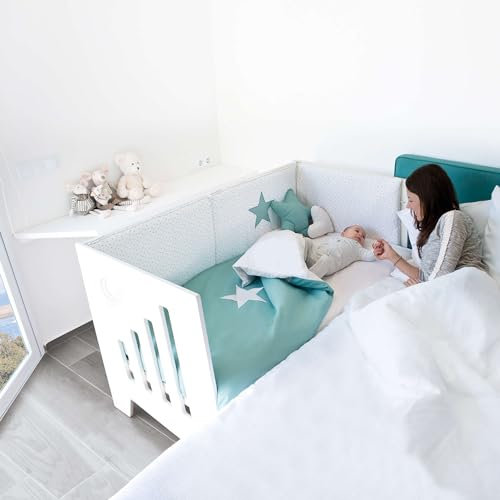 Alondra Cuna Convertible Bebe en Cama 70x140, Colecho, Cama Montessori, Sillón y Escritorio. 6 Etapas 140x70 (6en1). Cuna Montessori 70x140. Cuna cama niños. Cuna Evolutiva Grande de 0 a 8 años Blanco