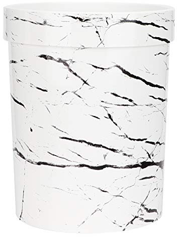 Poubelle, Blanc Ménage Salle De Bains Marbre sans Couvercle Poubelle Cendrier Poubelle Conteneur(Blanche)