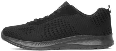 XL Aden Mens Black Lace Up Knitted Trainer - Size 9 UK - Black