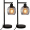 ZMH 2ER Tischlampe Vintage Nachttischlampe E27 - Schwarz Schlafzimmer industrial Tischleuchte aus Metall Max. 60W Retro Schreibtischlampe für Wohnzimmer Bedside Kinderzimmer Büro/inkl. Schalter
