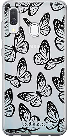 Babaco ERT GROUP mobile phone case for Samsung A40 original and officially Licensed pattern Butterflies 002 optimally adapted to the shape of the mobile phone, partially transparent